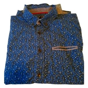 21 Men, Short Sleeve, Button Up Dress Shirt, Size Large